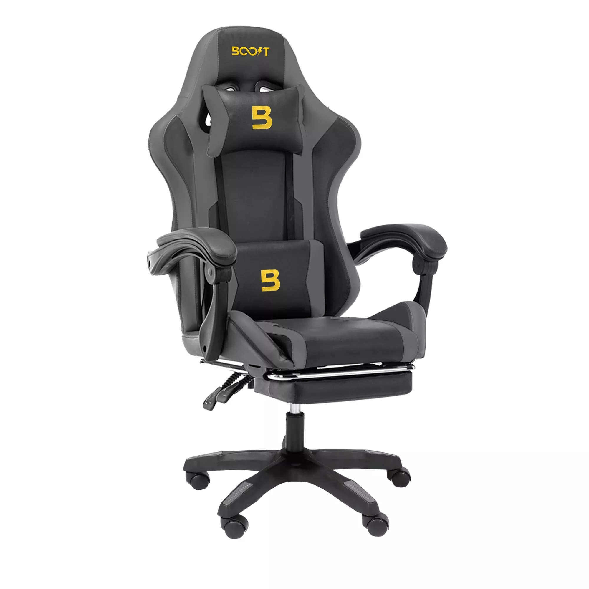 Boost Surge Gaming Chair with Footrest - Black/Grey