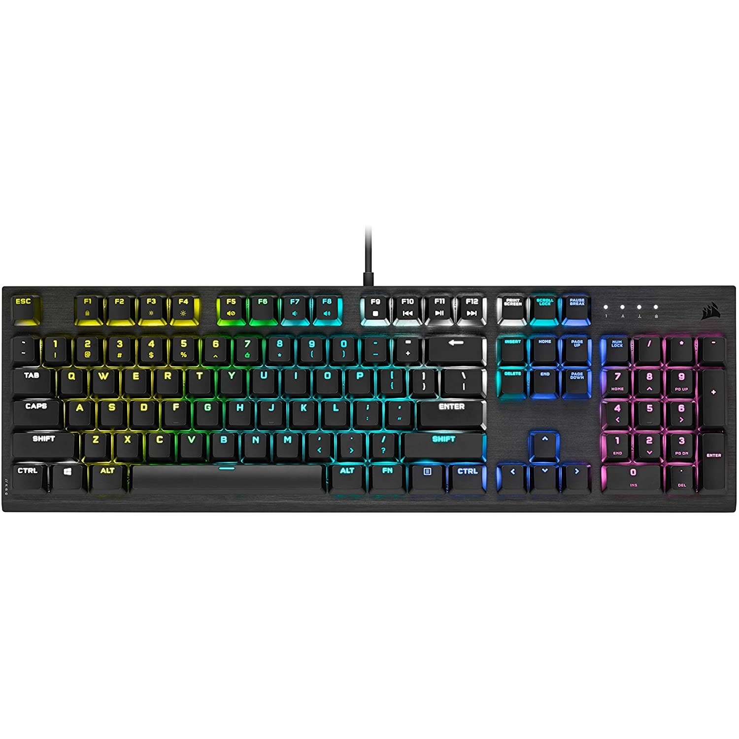 Corsair K60 RGB PRO Mechanical Gaming Keyboard — CHERRY VIOLA — Black