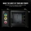 Corsair iCUE 5000X RGB Tempered Glass Mid-Tower ATX PC Smart Case — Black - Image 3