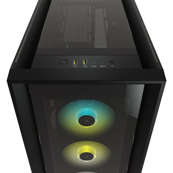 Corsair iCUE 5000X RGB Tempered Glass Mid-Tower ATX PC Smart Case — Black - Image 2