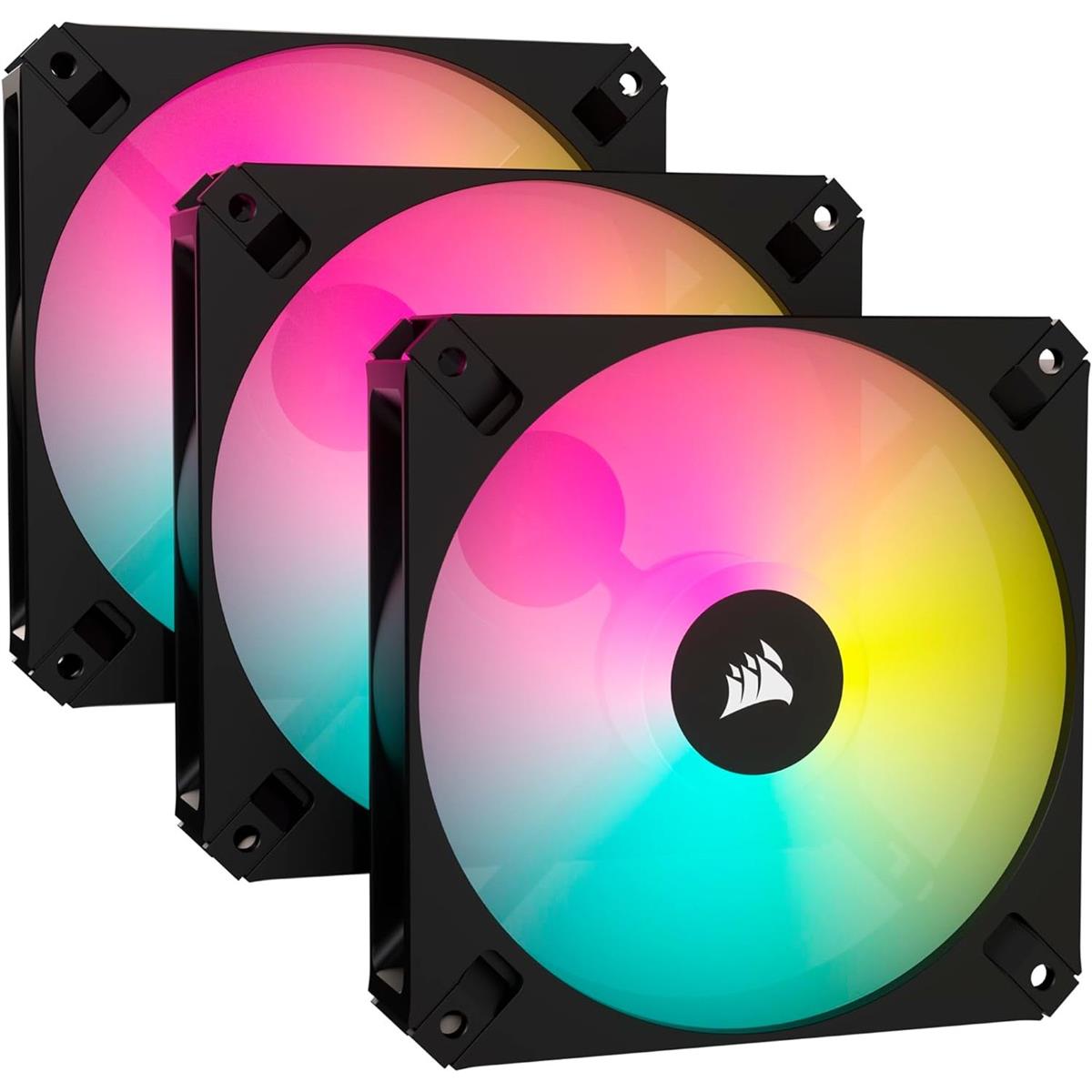 Corsair iCUE AR120 Digital RGB 120mm PWM Fan - Triple Pack - Black