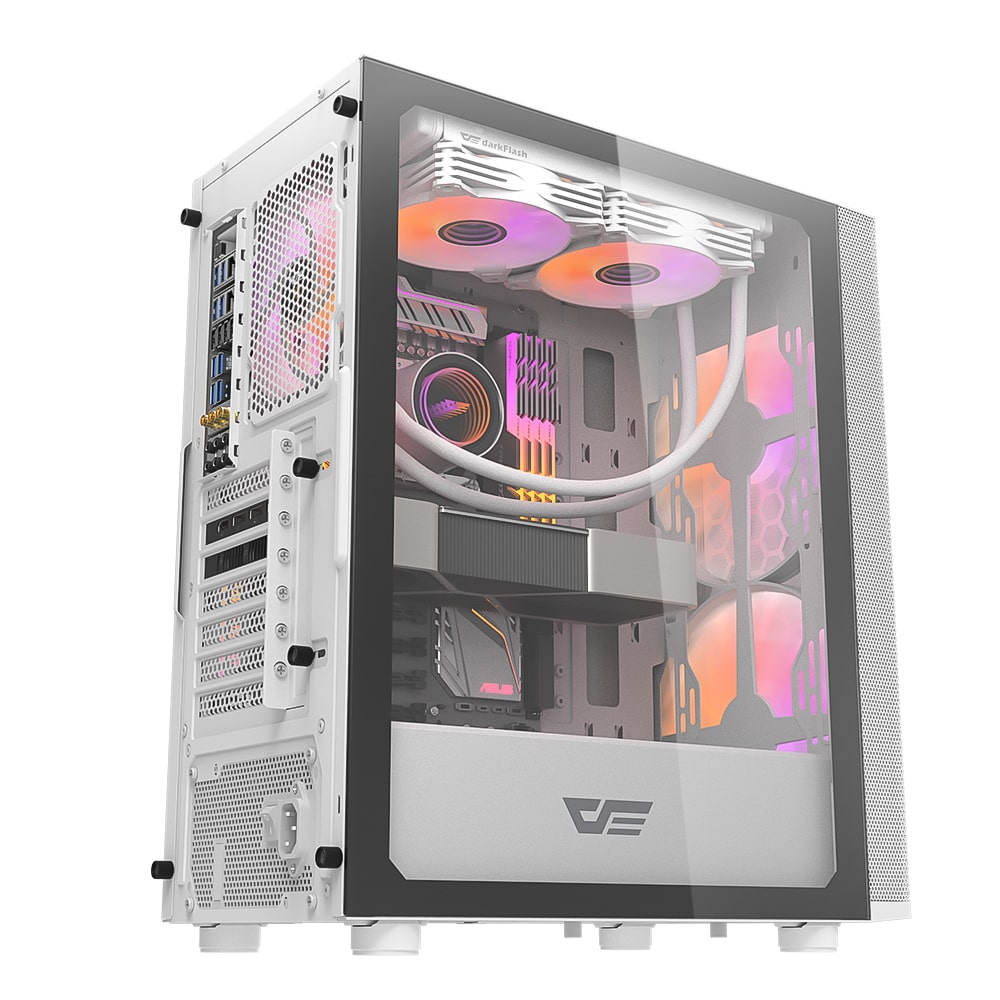DarkFlash DK360 TG RGB Mid Tower Chassis – White