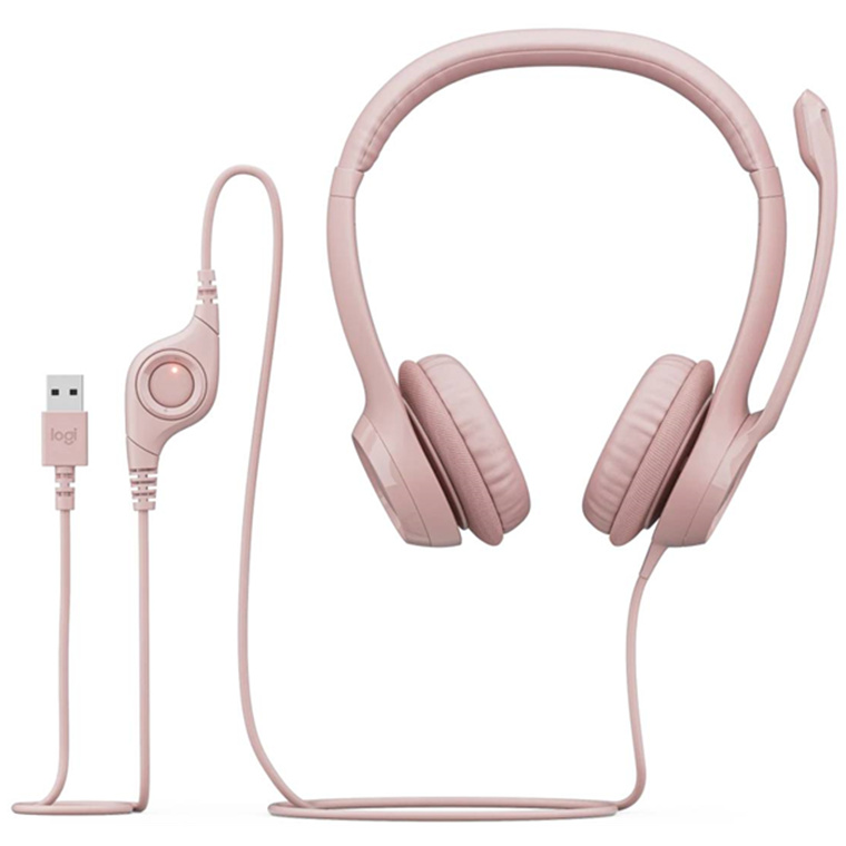 Logitech H390 USB Headset with Noise Cancelling Mic - Rose