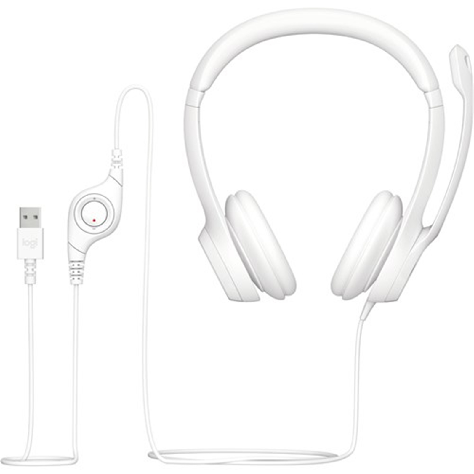 Logitech H390 USB Headset with Noise Cancelling Mic - White