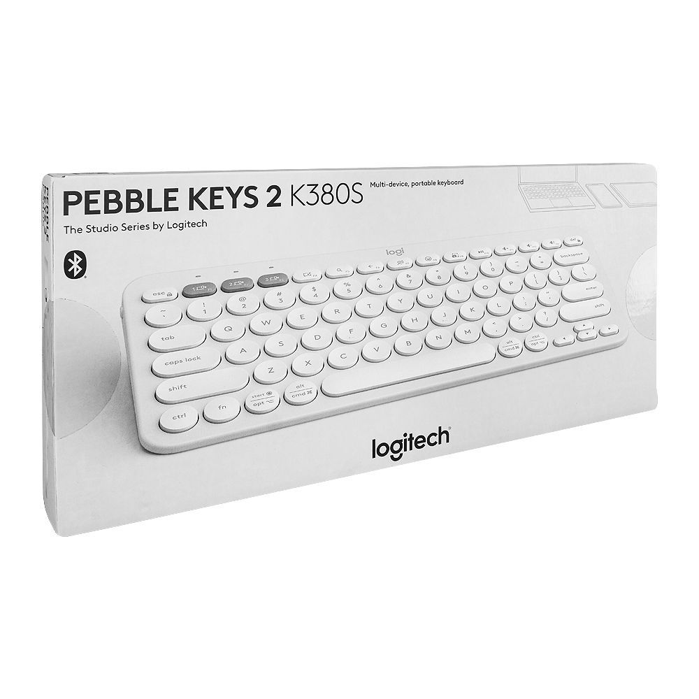 Logitech K380S Pebble Keys 2 Wireless Keyboard – Tonal White