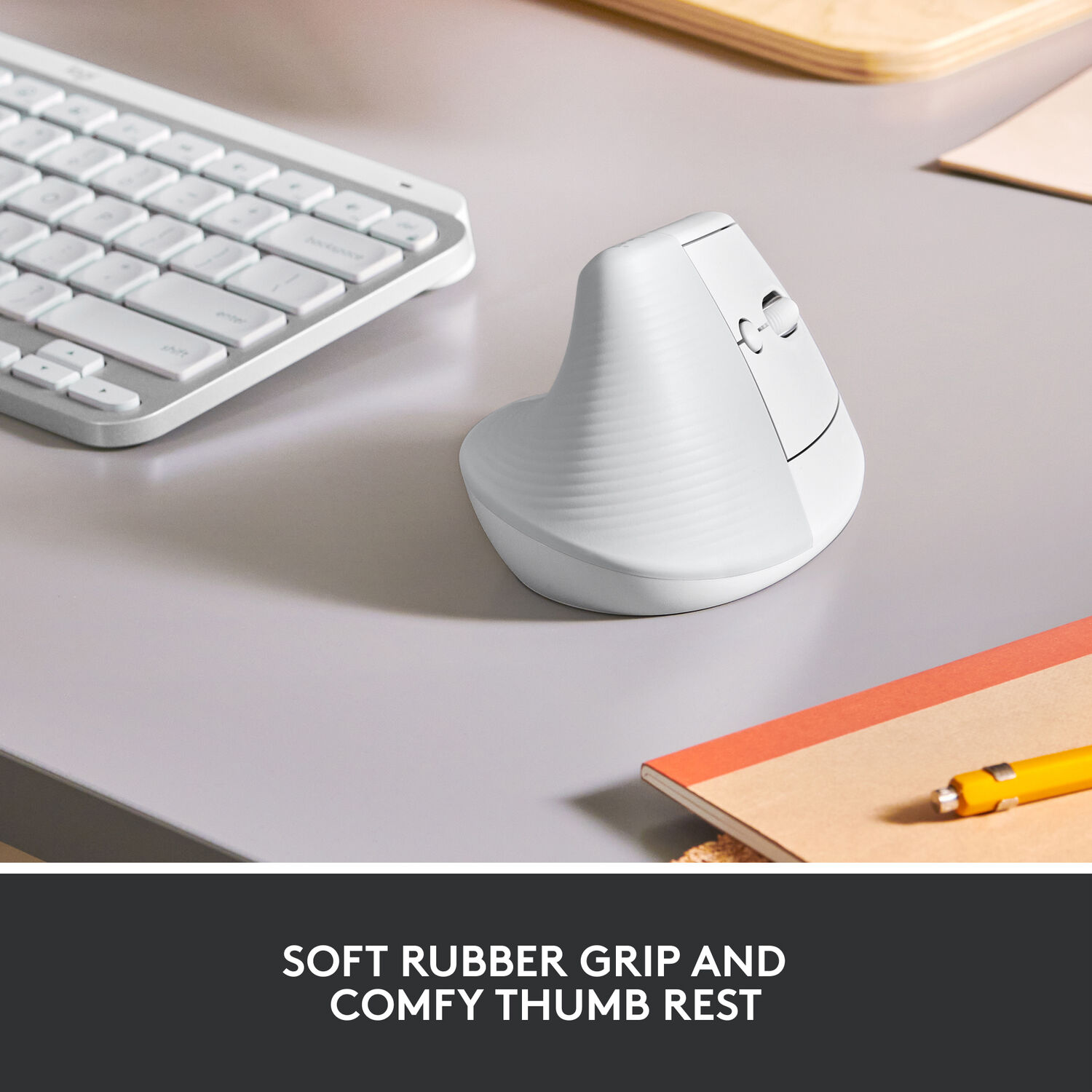 Logitech Lift Vertical Ergonomic Wireless Mouse – White