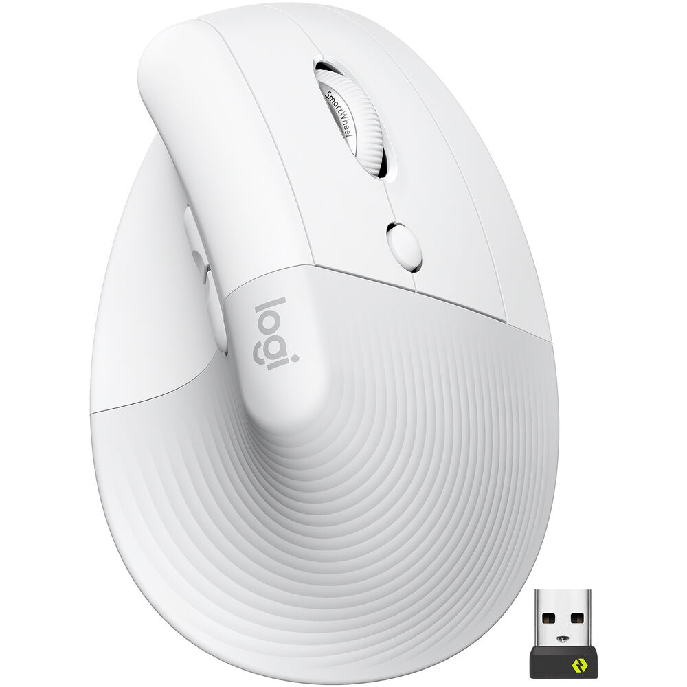 Logitech Lift Vertical Ergonomic Wireless Mouse – White