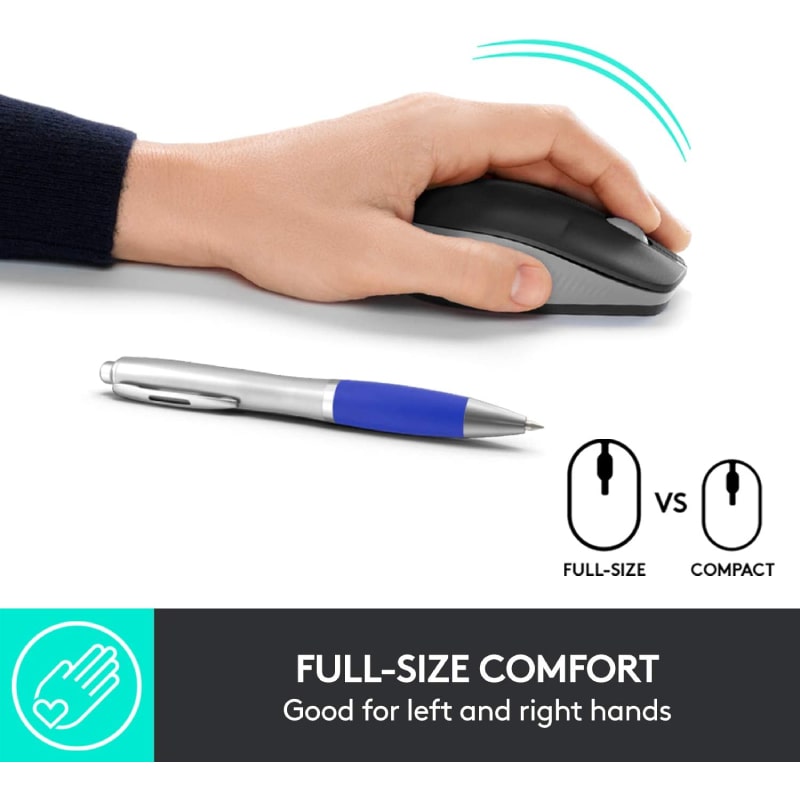 Logitech M191 Wireless Mouse – Mid Grey