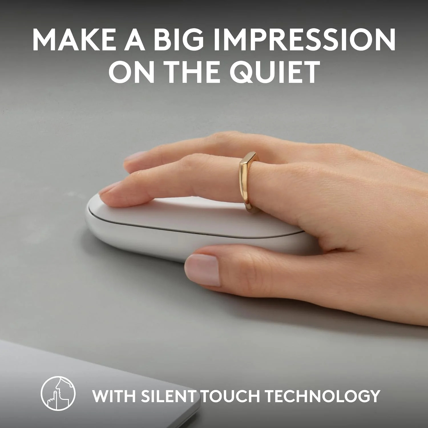 Logitech Pebble Mouse 2 M350s Slim Bluetooth Wireless Mouse – Tonal White