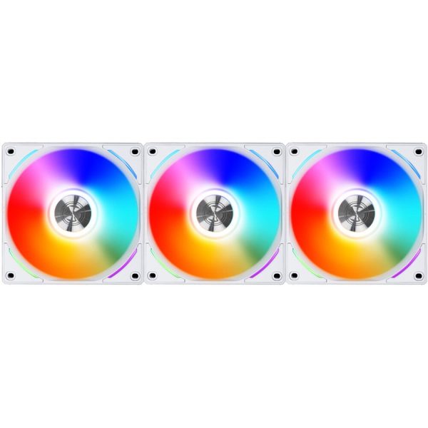 LIAN LI UNI Fan AL120 ARGB PWM 120mm Cooling Fan with Controller Pack of 3 White