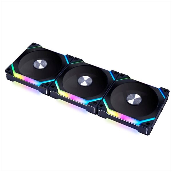 Lian Li UNI FAN SL120 V2 RGB Revolutionized Daisy-Chain ARGB Case Fan 120mm Triple Pack with Controller Black & White - Image 3