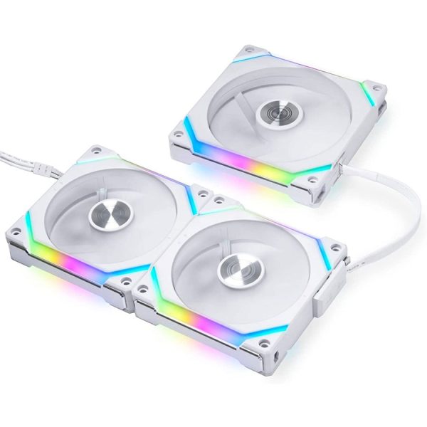 Lian Li UNI FAN SL120 V2 RGB Revolutionized Daisy-Chain ARGB Case Fan 120mm Triple Pack White