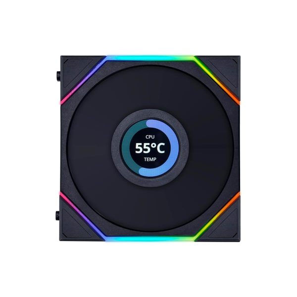 Lian Li UNI Fan TL LCD 120 ARGB Case Fan - Triple Pack - Black & White - Image 2