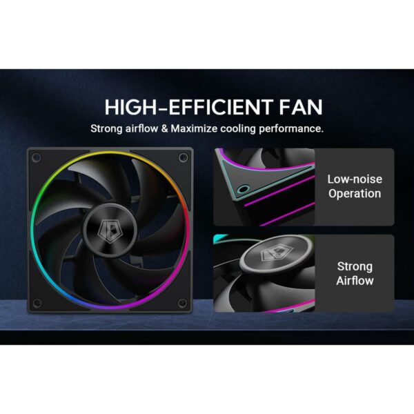 ID-Cooling AF-127-ARGB-K Trio 120mm Case Fan-Black - Image 3