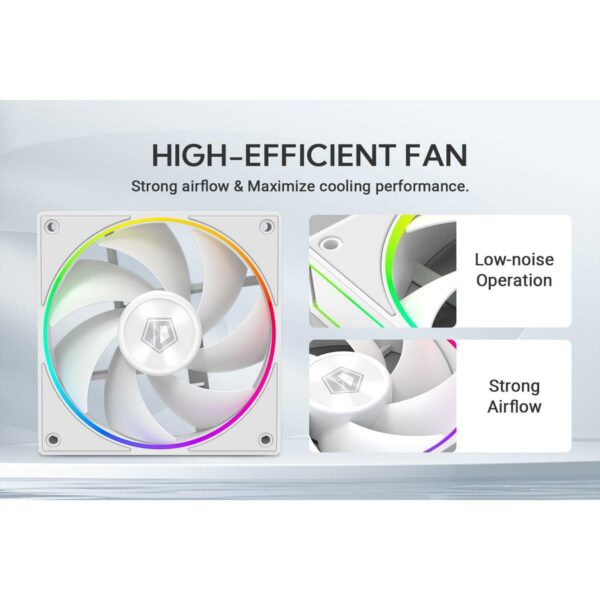 ID Cooling AF-127-ARGB-W Trio 120mm Case Fan - White - Image 2