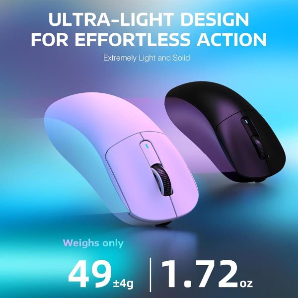 Attack Shark X3 Lightweight Wireless Gaming Mouse, 49g Tri-Mode Bluetooth/2.4G/USB-C Wired Mouse for PC/Laptop/Mac - Black, White & Red - Image 7