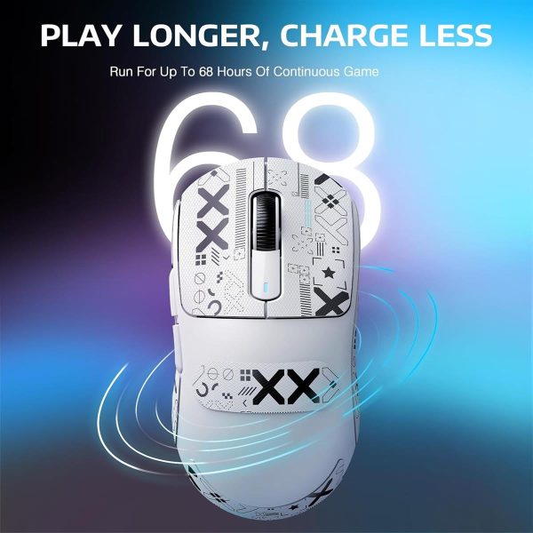 Attack Shark X3Pro 4K/8K Lightweight Wireless Gaming Mouse  Long Battery, 7 Buttons for PC/Laptop/Win/Mac (Black &White) - Image 7