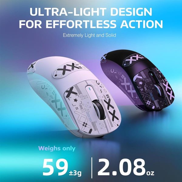 Attack Shark X3Pro 4K/8K Lightweight Wireless Gaming Mouse  Long Battery, 7 Buttons for PC/Laptop/Win/Mac (Black &White) - Image 8