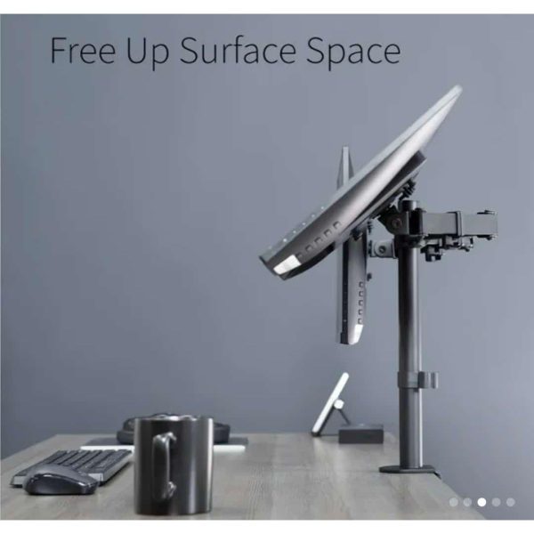 Dual Monitor Arm  Heavy Duty Fully Adjustable Steel Stand, Holds 2 Computer Screens up to 27" and Max 8kg Each, Black - Open Box - Image 3