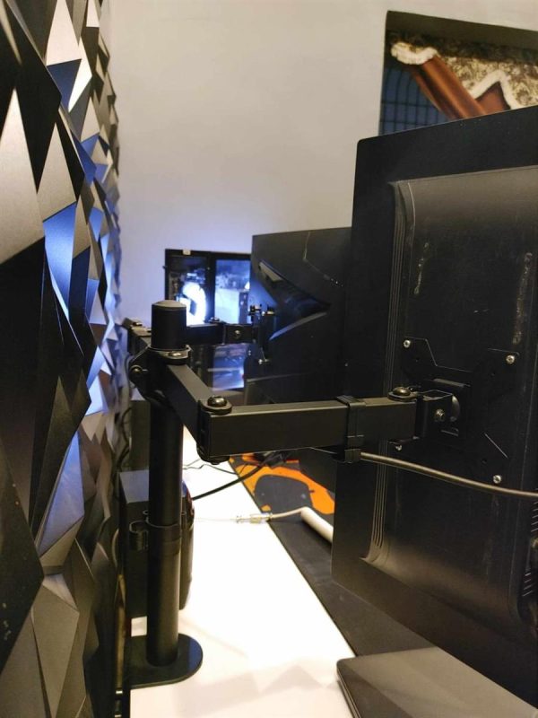 Dual Monitor Arm  Heavy Duty Fully Adjustable Steel Stand, Holds 2 Computer Screens up to 27" and Max 8kg Each, Black - Open Box - Image 8