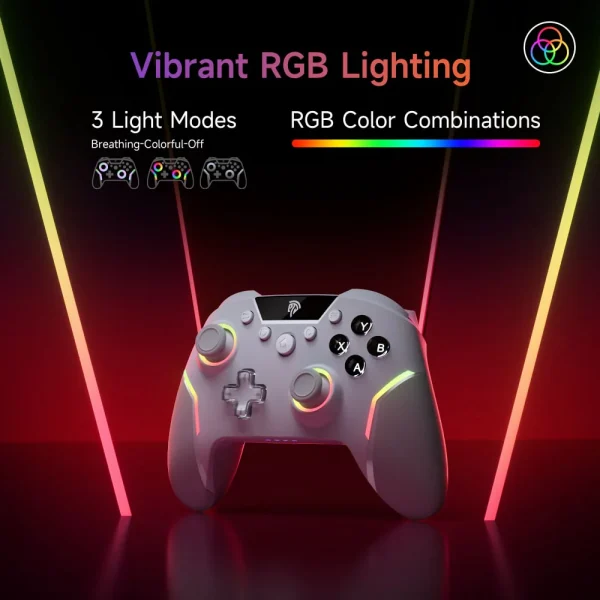 EasySMX X20 Wireless Gaming Controller with RGB Backlit ,1000Hz Polling Rate Compatible with PC/Switch/Steam/Android - Image 5