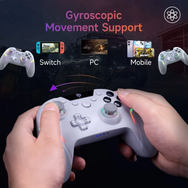 EasySMX X20 Wireless Gaming Controller with RGB Backlit ,1000Hz Polling Rate Compatible with PC/Switch/Steam/Android - Image 6