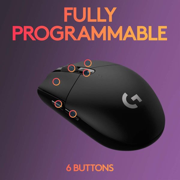 Logitech G304 (G305) Lightspeed Wireless Gaming Mouse On-Board Memory, Compatible with PC/Mac - Black - Image 3