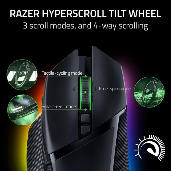 Razer Basilisk V3 Pro Wireless Gaming Mouse 13-Zone Chroma RGB, 13 Programmable Controls, 3 Connection Modes - Black - Image 2