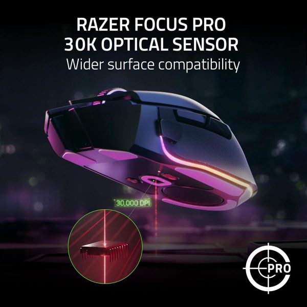 Razer Basilisk V3 Pro Wireless Gaming Mouse 13-Zone Chroma RGB, 13 Programmable Controls, 3 Connection Modes - Black - Image 3