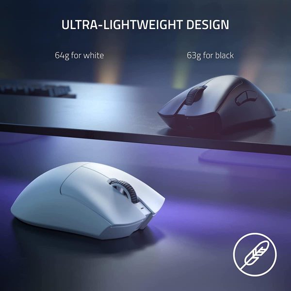 Razer DeathAdder V3 Pro Ultra-lightweight Wireless Ergonomic Esports Mouse - Black & White - Image 10