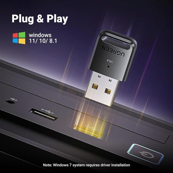 UGREEN 35058 USB Bluetooth 5.4 Adapter for PC, Plug & Play for Windows 11/10/8.1 - Image 3