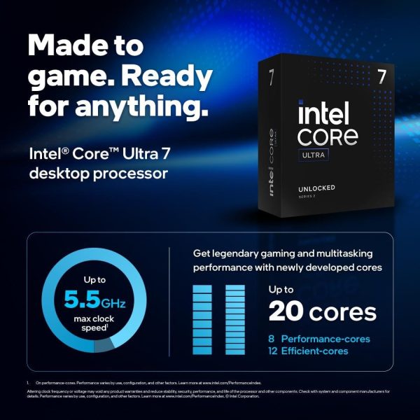 Intel Core Ultra 7 265KF Desktop Processor 20 cores (8 P-cores + 12 E-cores) up to 5.5 GHz - Image 2