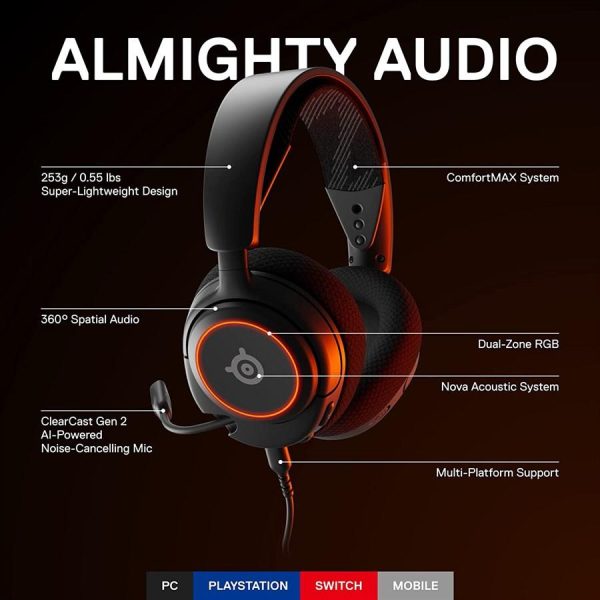 SteelSeries Arctis Nova 3 RGB Lightweight Gaming Headset - Image 3