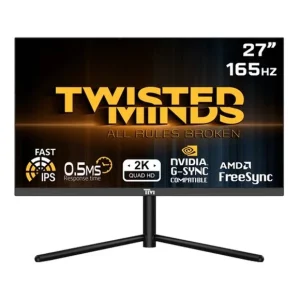 Twisted Minds 27”, TM27QHD165IPS Flat ,QHD ,165Hz ,Fast IPS, 0.5MS, HDMI2.1 , HDR Gaming Monitor