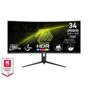 MSI MAG 342CQR E2 34 Inch 2K UWQHD Curved 1500R 3440 x 1440 Resolution