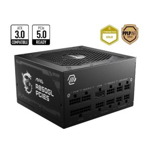 MSI MAG A850GL PCIE 5.0, 80 GOLD Fully Modular Gaming PSU, 12VHPWR Cable, ATX 3.0 Compatible, 850W Power Supply