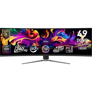MSI MPG 491CQPX QD-OLED 49″ 1440p HDR 240 Hz Curved Ultrawide Gaming Monitor