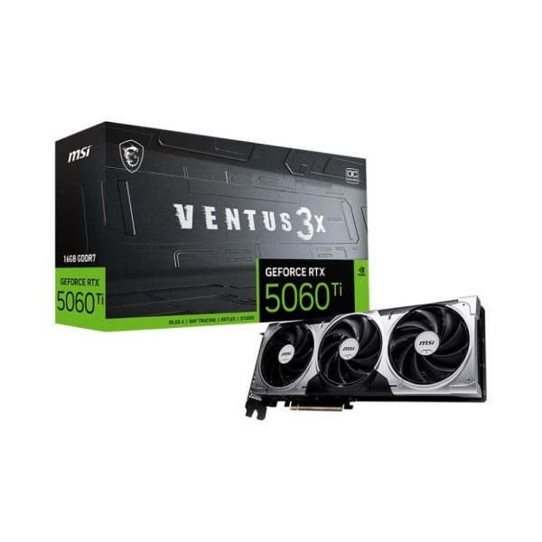 MSI VENTUS GeForce RTX 5060 Ti 16G 3X OC GDDR7 PCIe 5.0 x16 Graphics Card