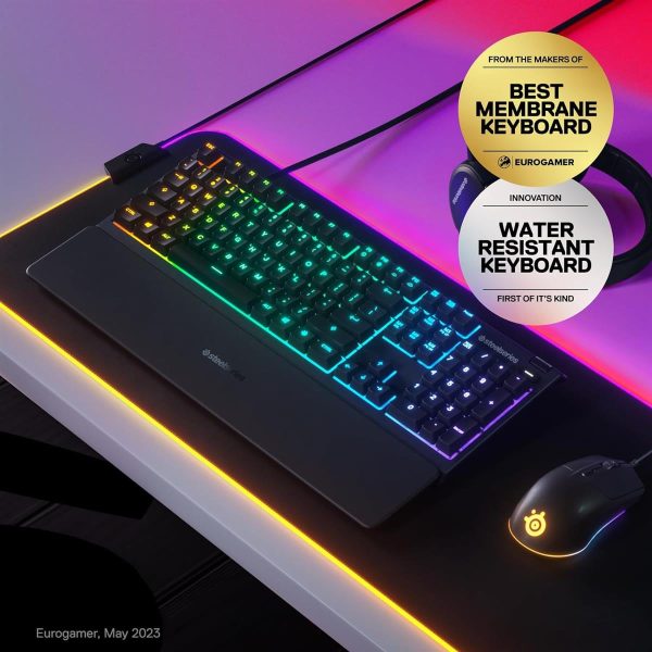 SteelSeries Apex 3 RGB Gaming Keyboard 10-Zone RGB Illumination (Whisper Quiet Gaming Switch) - Image 2