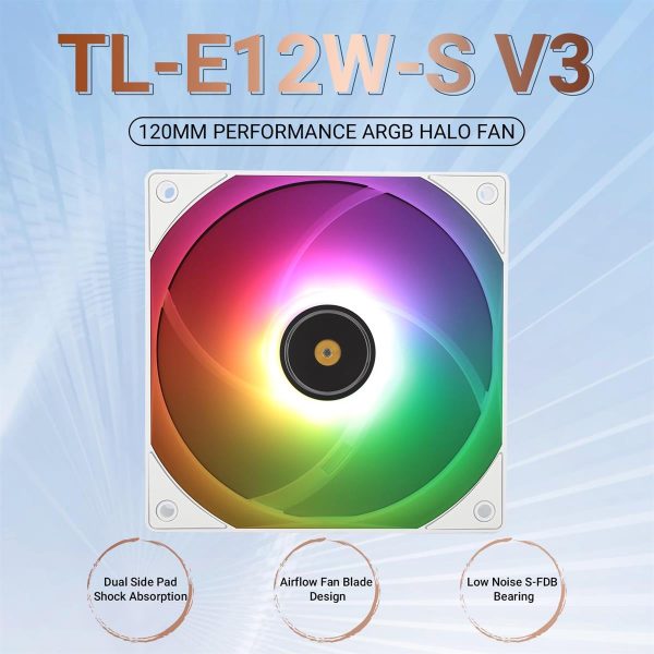 Thermalright TL-E12B-S V3 120mm Black ARGB CPU Fan Black & White - Image 6