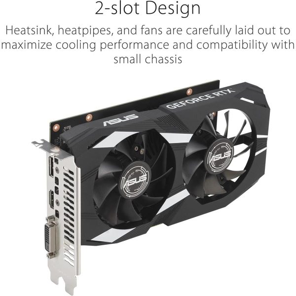 Asus Dual NVIDIA GeForce RTX 3050 6GB OC Edition Gaming Graphics Card 2-Slot Design, Axial-tech Fan Design, 0dB Technology, Steel Bracket - Image 4