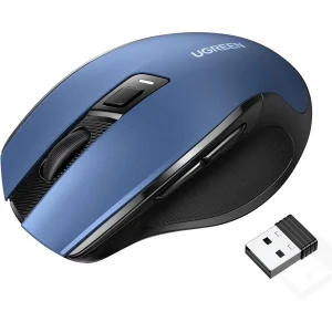 Ergonomic Contoured-Shape Design Wireless Mouse 2.4 GHz&BT Blue（AA alkaline battery not included)