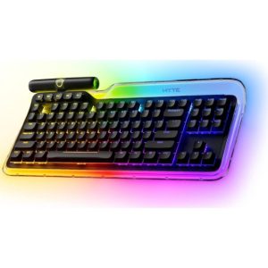 HYTE Keeb TKL – Modern Human Interface – Customizable Tenkeyless Wired Crystal Bubble RGB Gasket Mounted Mechanical Keyboard