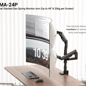 MXG VMA-24P Heavy-Duty Dual Stacked Gas Spring Monitor Arm