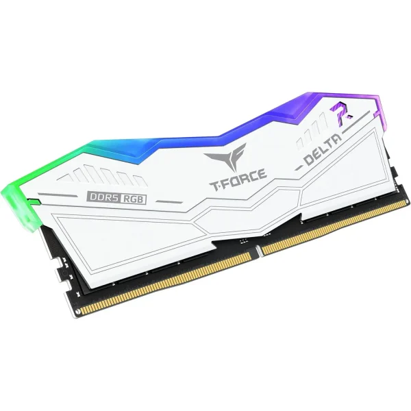 TeamGroup T-Force Delta RGB 16GB (2x8GB) 5200MHz DDR5 Desktop Gaming Memory White - Image 2