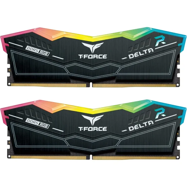 Team Group 64GB T-FORCE DELTA RGB DDR5 6400 MHz UDIMM Memory Kit (2 x 32GB, Black & White)