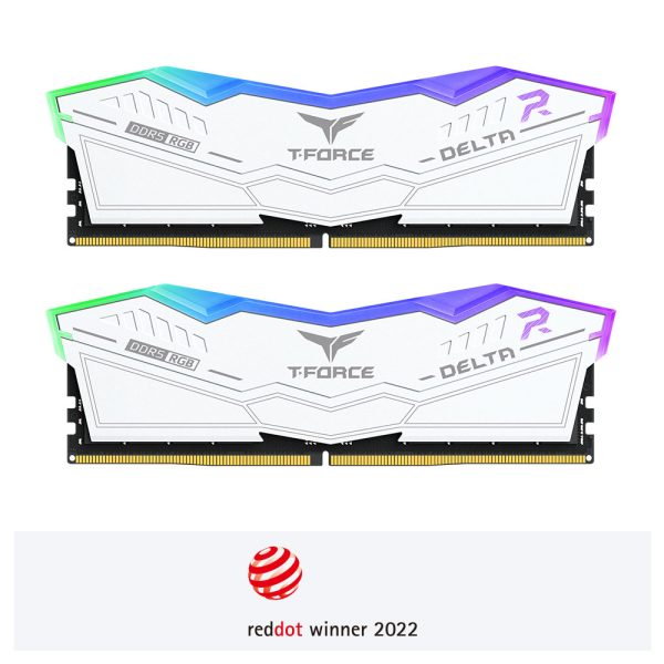 Team Group 64GB T-FORCE DELTA RGB DDR5 6400 MHz UDIMM Memory Kit (2 x 32GB, Black & White)