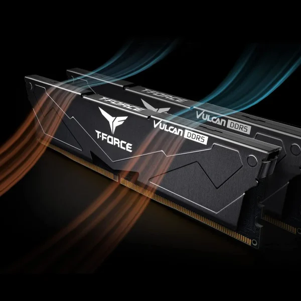 TeamGroup T-Force Vulcan DDR5 32GB (2x16GB) 6000MHz Desktop Memory Ram (Black & Red) - Image 2