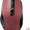 Ergonomic Contoured-Shape Design Wireless Mouse 2.4 GHz&BT Red（AA alkaline battery not included)