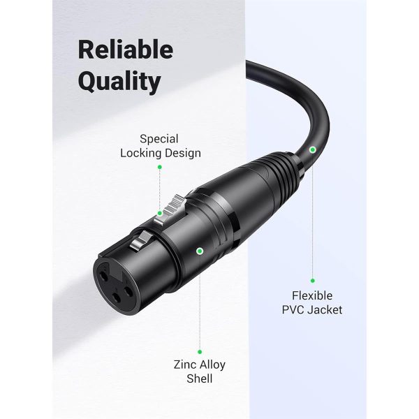 UGREEN Cannon Male to Female Microphone Extension Audio Cable 2m (Black) - Image 2